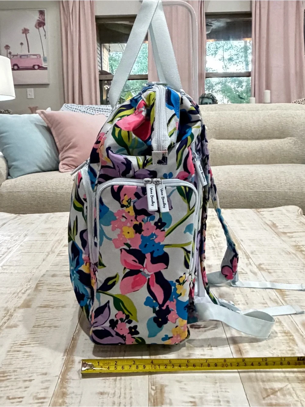 Vera Bradley Diaper Bag Cooler Marian Floral Baby Backpack Retired Rare Pink